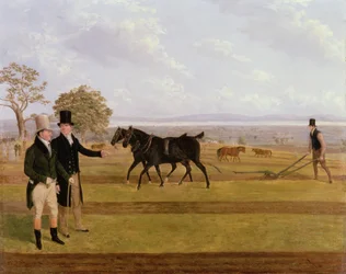 Sir Charles Morgan en el concurso de arado de Castleton, 1845